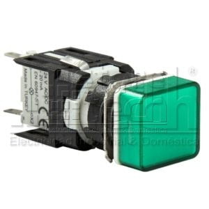 LAMPARA VERDE CUADRADA 12 24V DE 16MM D090KXY