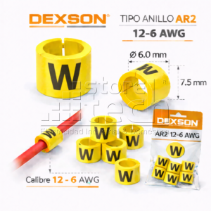 MARCADORES P/CABLE TIPO ANILLO AR2 12-6 AWG "W" AMARILLO