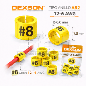 MARCADORES P/CABLE TIPO ANILLO AR2 12-6 AWG #8 AMARILLO