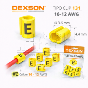 MARCADORES P/CABLE TIPO CLIP 131 16-12 AWG "E" AMARILLO
