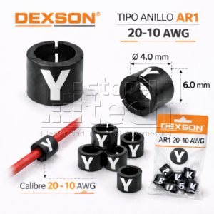 MARCADORES P/CABLE TIPO ANILLO AR1 20-10 AWG "Y" A