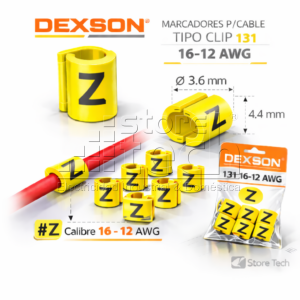 MARCADORES P/CABLE TIPO CLIP 131 16-12 AWG "Z" AMARILLO