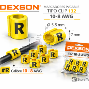 MARCADORES P/CABLE TIPO CLIP 132 10-8 AWG "R" AMARILLO