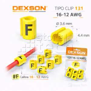 MARCADORES P/CABLE TIPO CLIP 131 16-12 AWG "F" AMARILLO