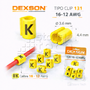MARCADORES P/CABLE TIPO CLIP 131 16-12 AWG "K" AMARILLO