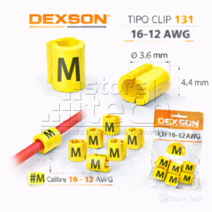 Home 89 MARCADORES P/CABLE TIPO CLIP 131 16-12 AWG "M" AMARILLO